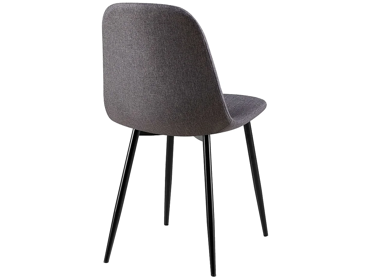 Lot de 4  chaise salle à manger - Tissu - Gris foncé - Giverny