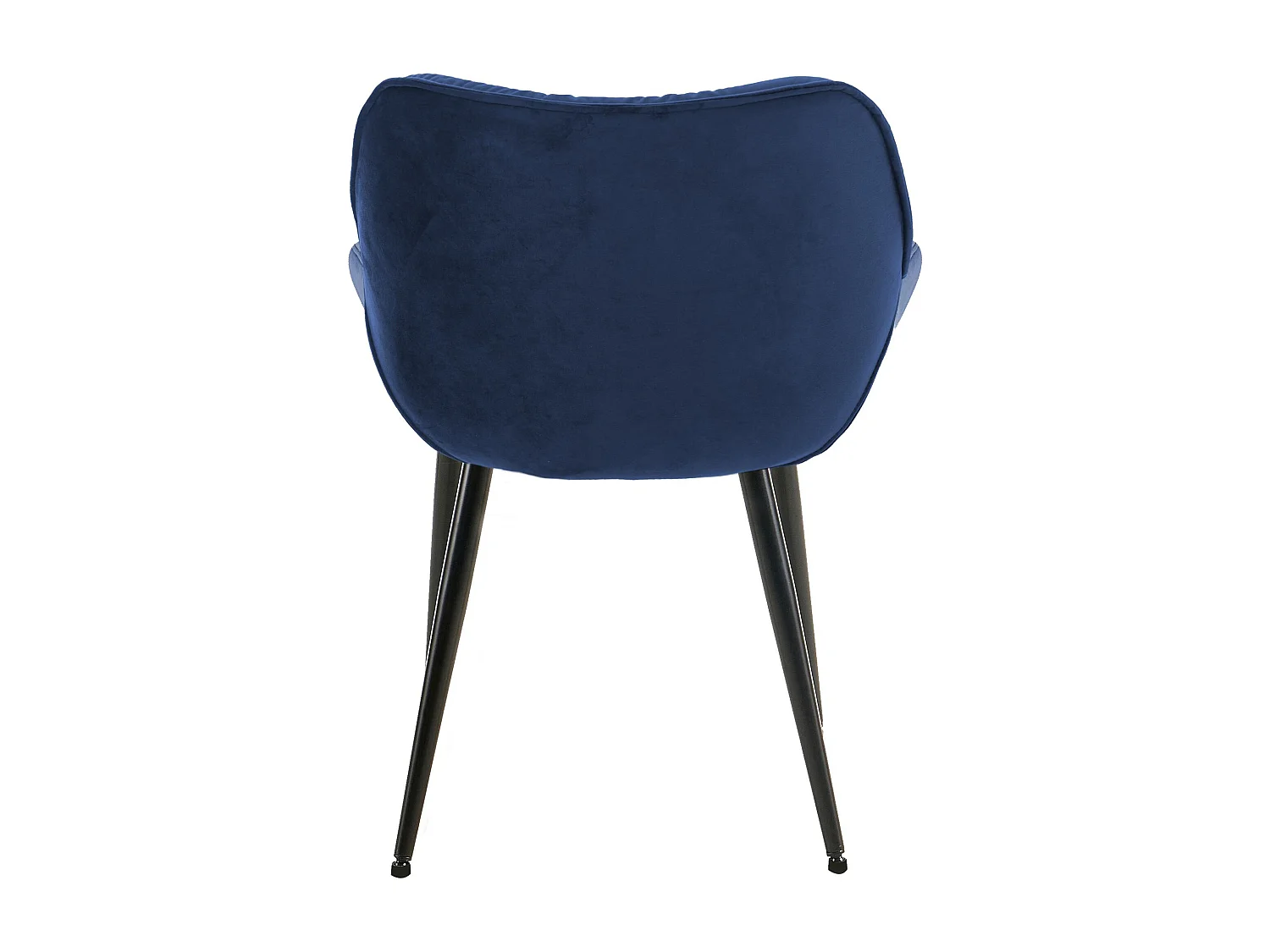 Lot de 4  chaises avec accoudoirs - Velours - Bleu foncé - Tanna