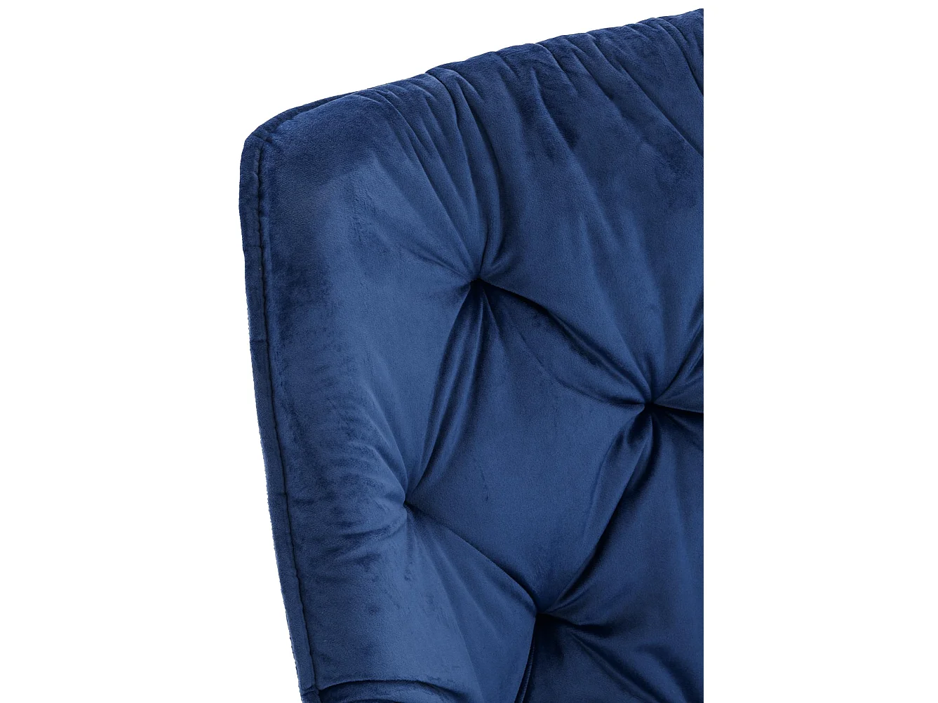 Lot de 4  chaises avec accoudoirs - Velours - Bleu foncé - Tanna