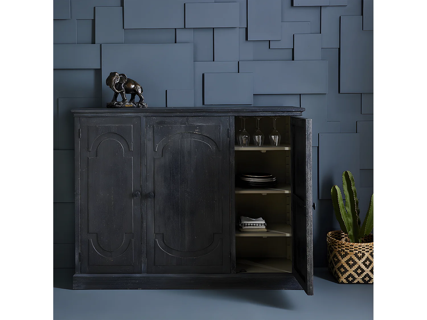 Buffet 3 Deuren in Hout L160 x H123cm - Gaspard