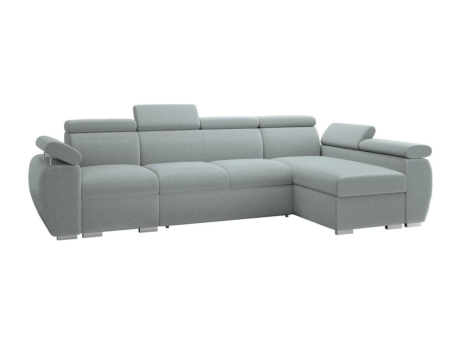 Canapé d'angle Columbus 227, Gris clair, Disponible, 320x170x85cm