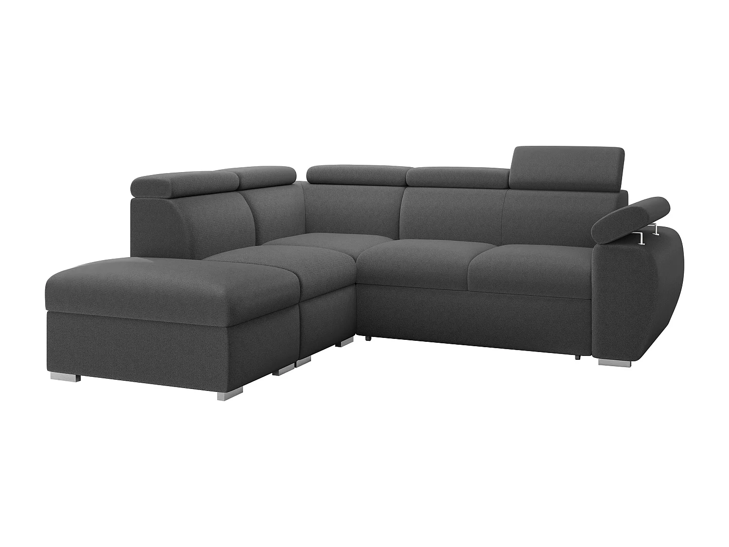 Canapé d'angle Columbus 228, Gris foncé, Disponible, 260x230x85cm