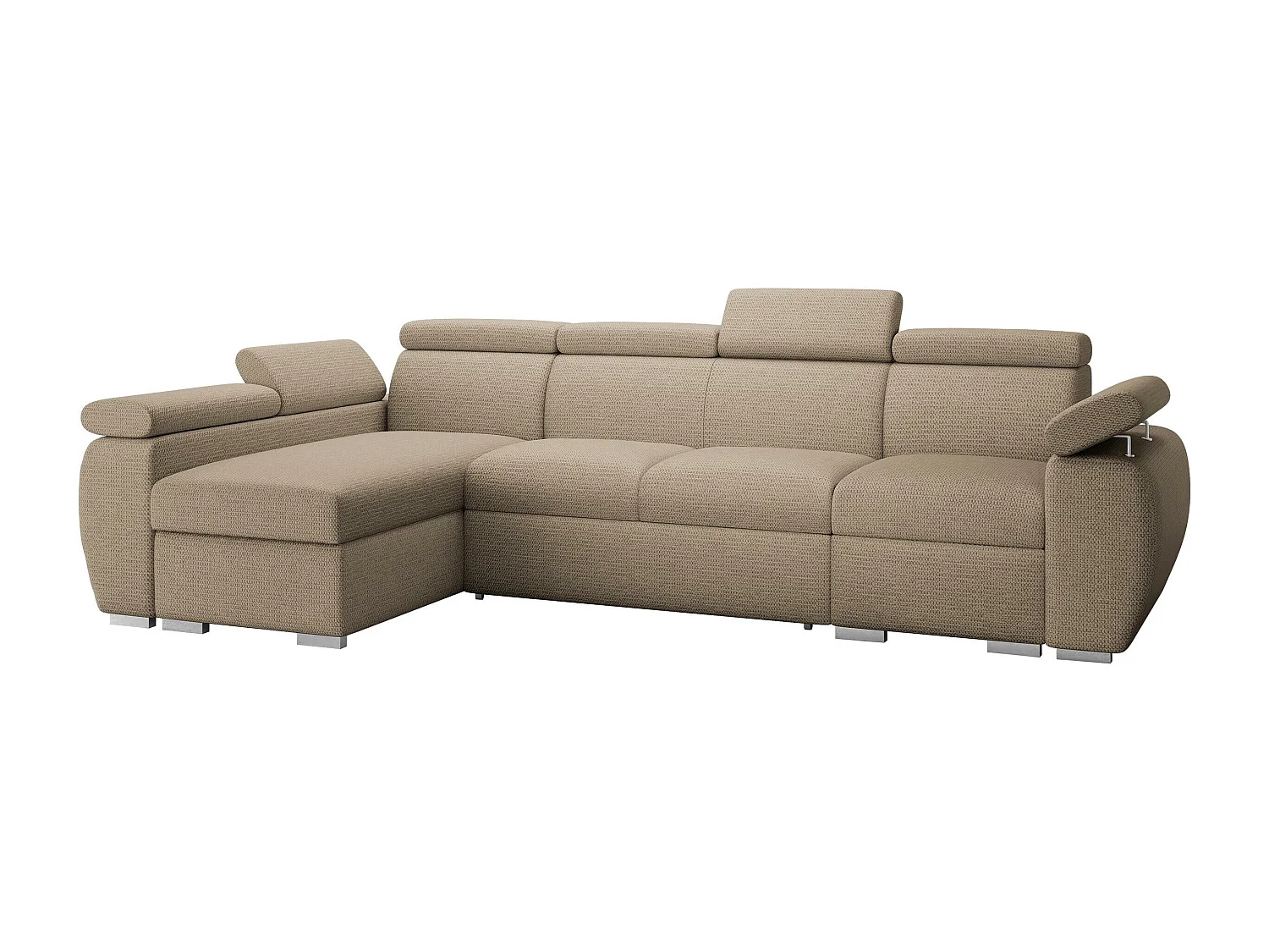 Canapé d'angle Columbus 227, Brun clair, Disponible, 320x170x85cm