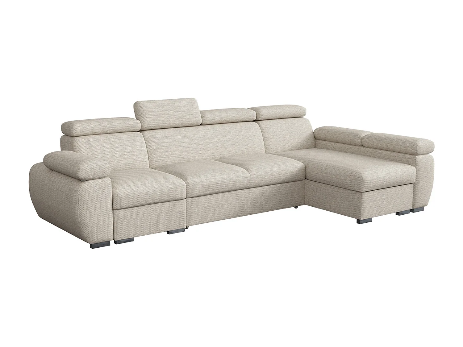 Sofá rinconero Columbus 227, De color marrón claro, Función de descanso, Almacenaje, 85cm