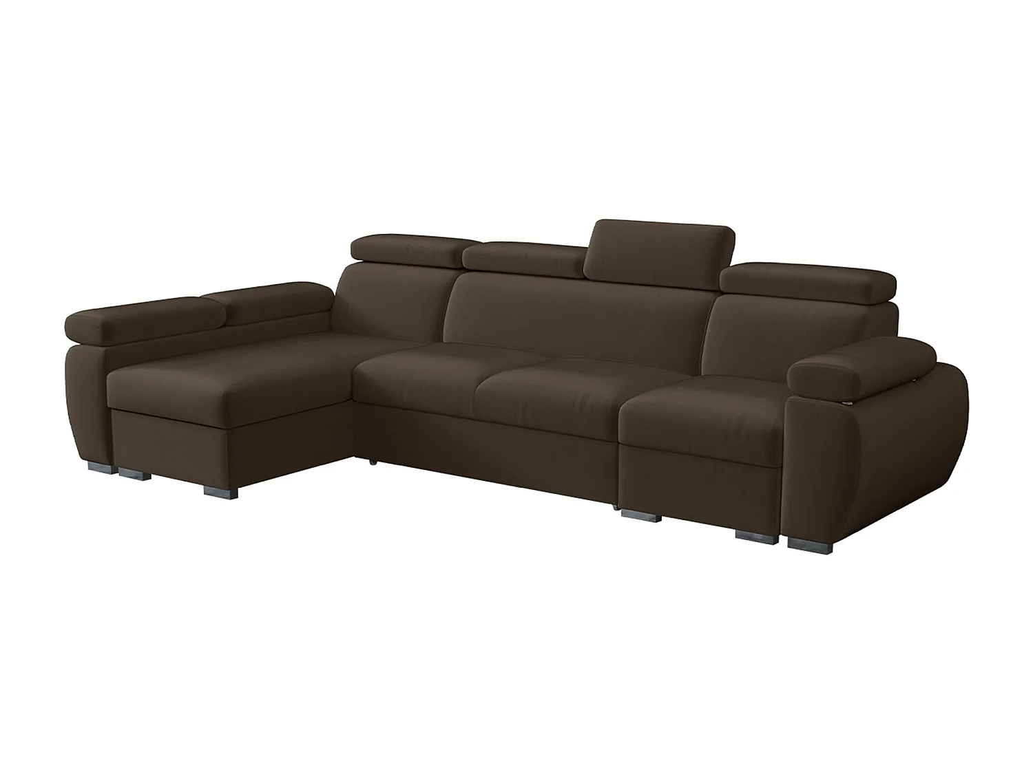 Sofá rinconero Columbus 227, Marrón, Función de descanso, Almacenaje, 320x170x85cm