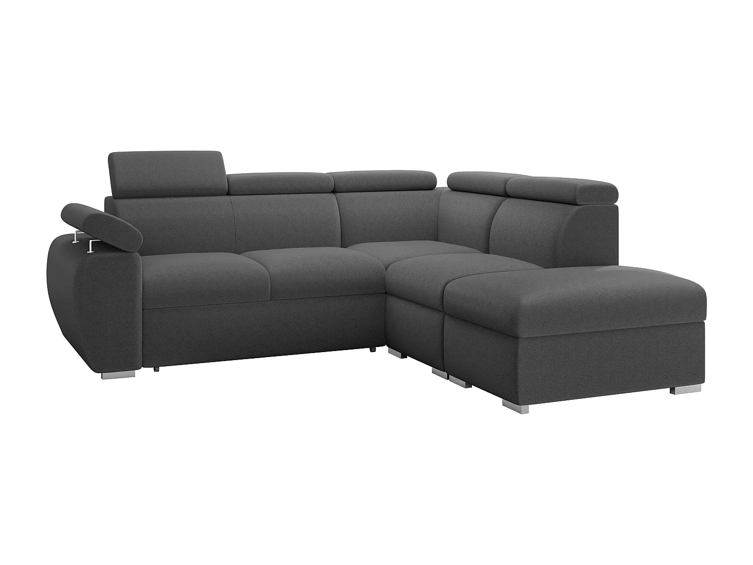 Canapé d'angle Columbus 228, Gris foncé, Disponible, 260x230x85cm