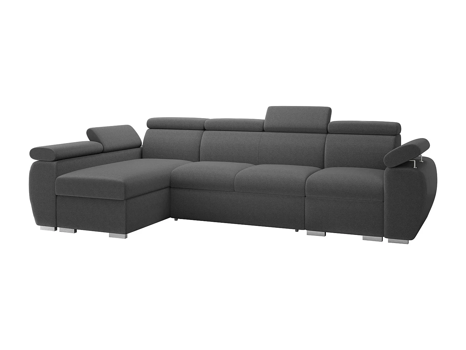 Canapé d'angle Columbus 227, Gris foncé, Disponible, 320x170x85cm