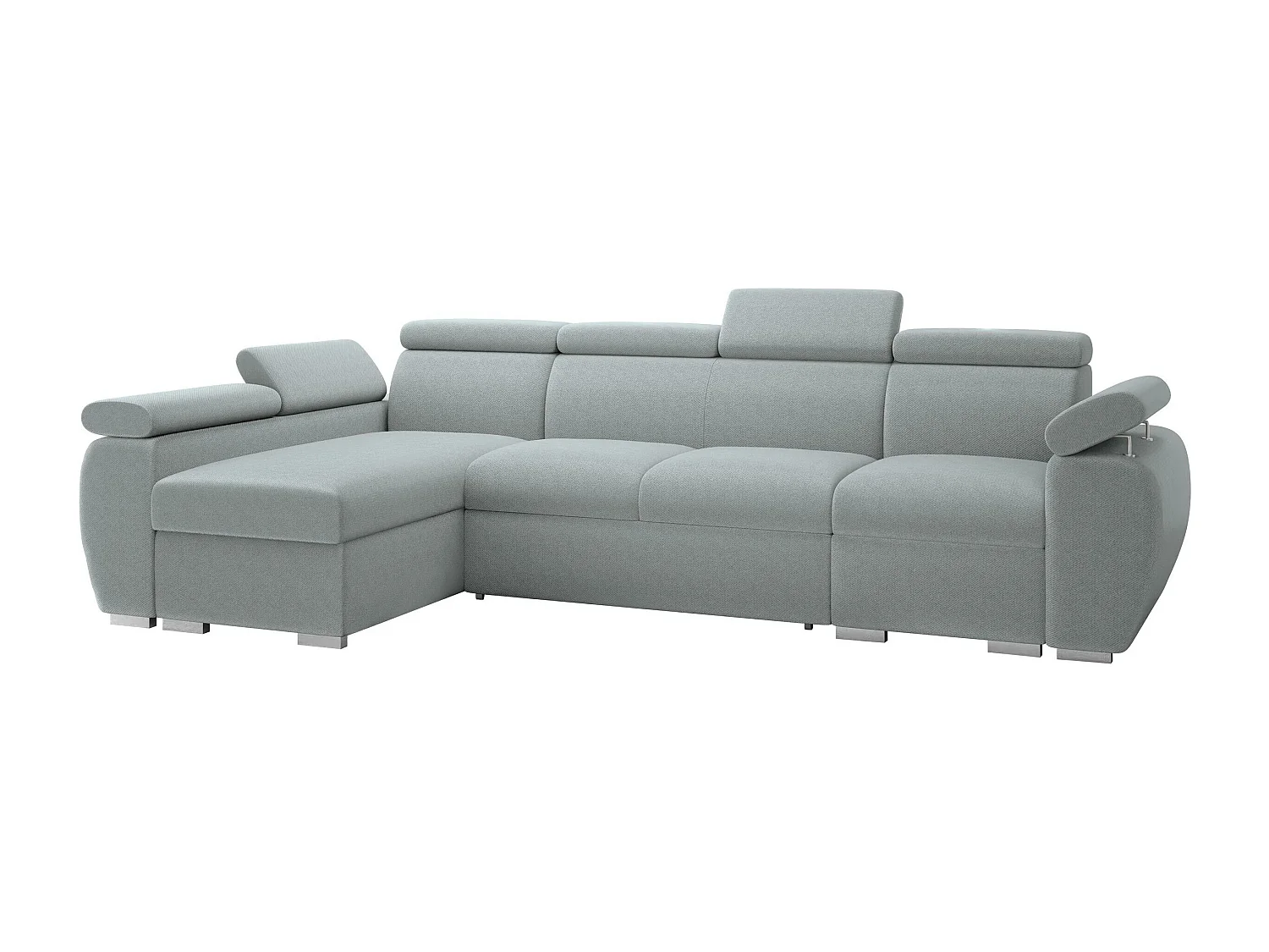 Canapé d'angle Columbus 227, Gris clair, Disponible, 320x170x85cm