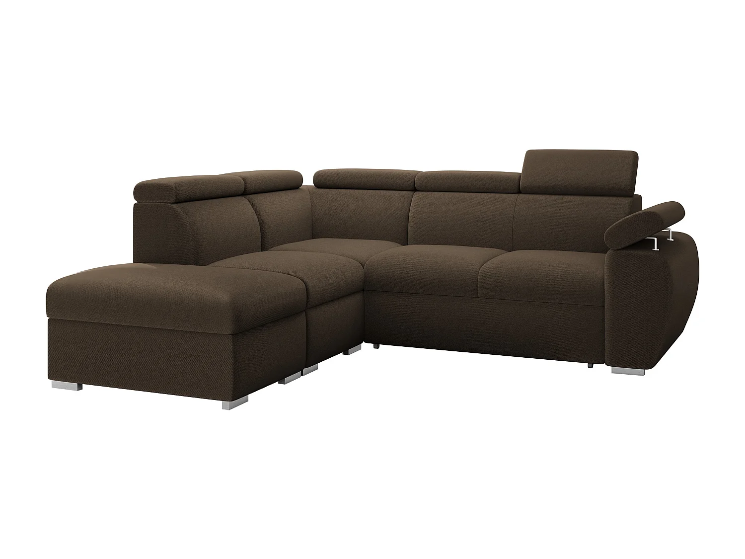 Canapé d'angle Columbus 228, Marron, Disponible, 260x230x85cm