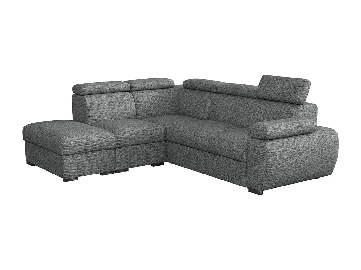 Canapé d'angle Columbus 228, Gris, Fonction de couchage, Boîte de literie, 260x230x85cm
