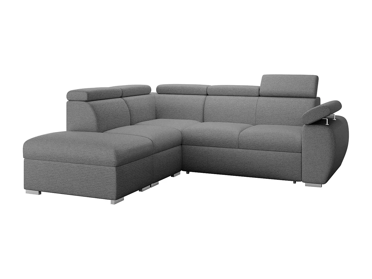 Canapé d'angle Columbus 228, Gris, Disponible, 260x230x85cm