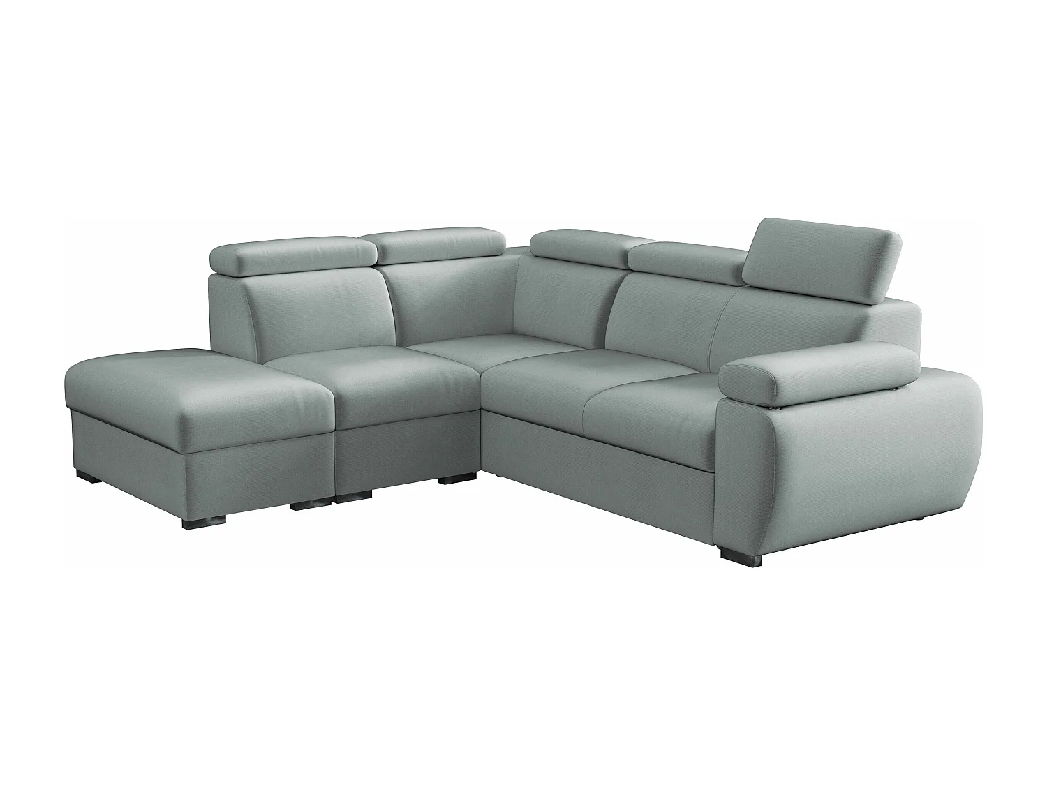 Sofá rinconero Columbus 228, Gris, Función de descanso, Almacenaje, 260x230x85cm