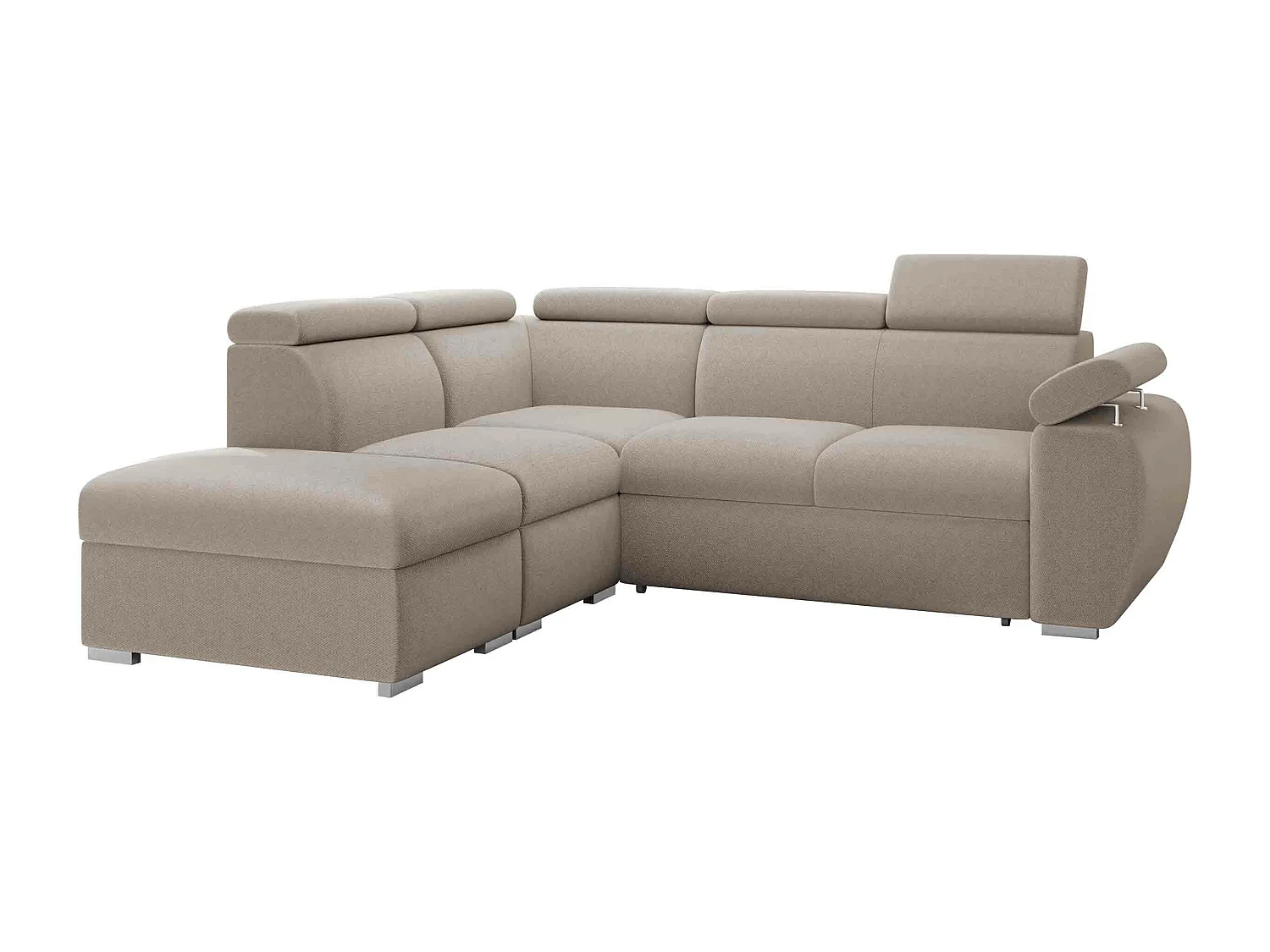 Canapé d'angle Columbus 228, Brun clair, Disponible, 260x230x85cm