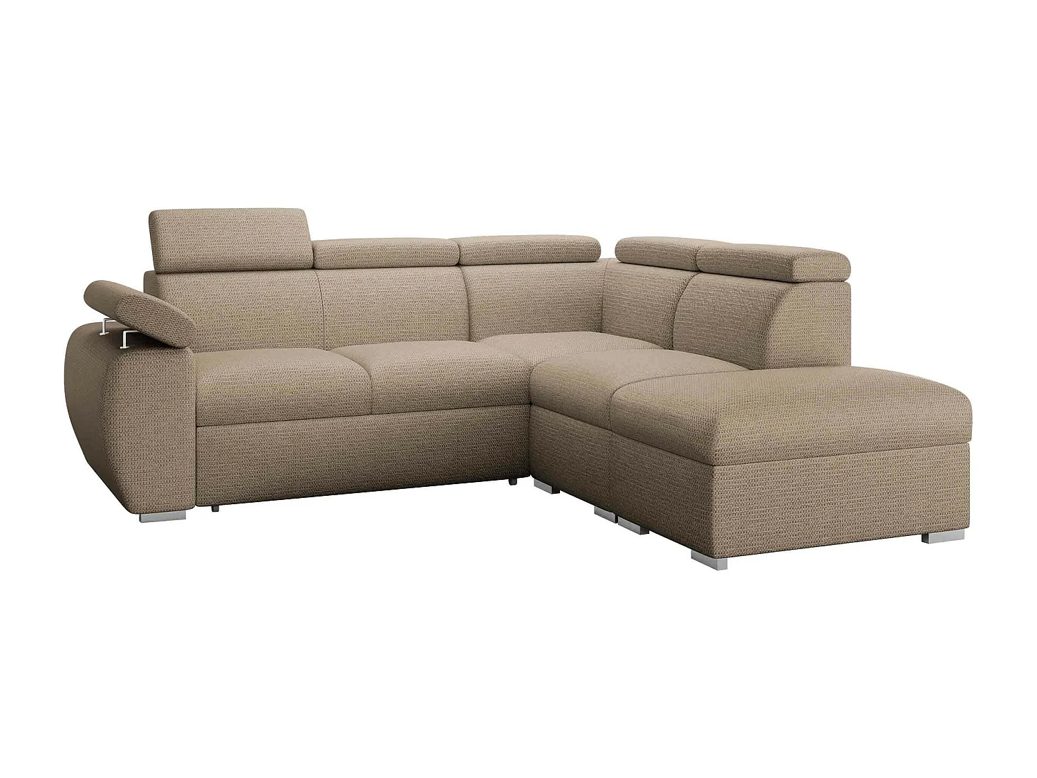 Canapé d'angle Columbus 228, Brun clair, Disponible, 260x230x85cm