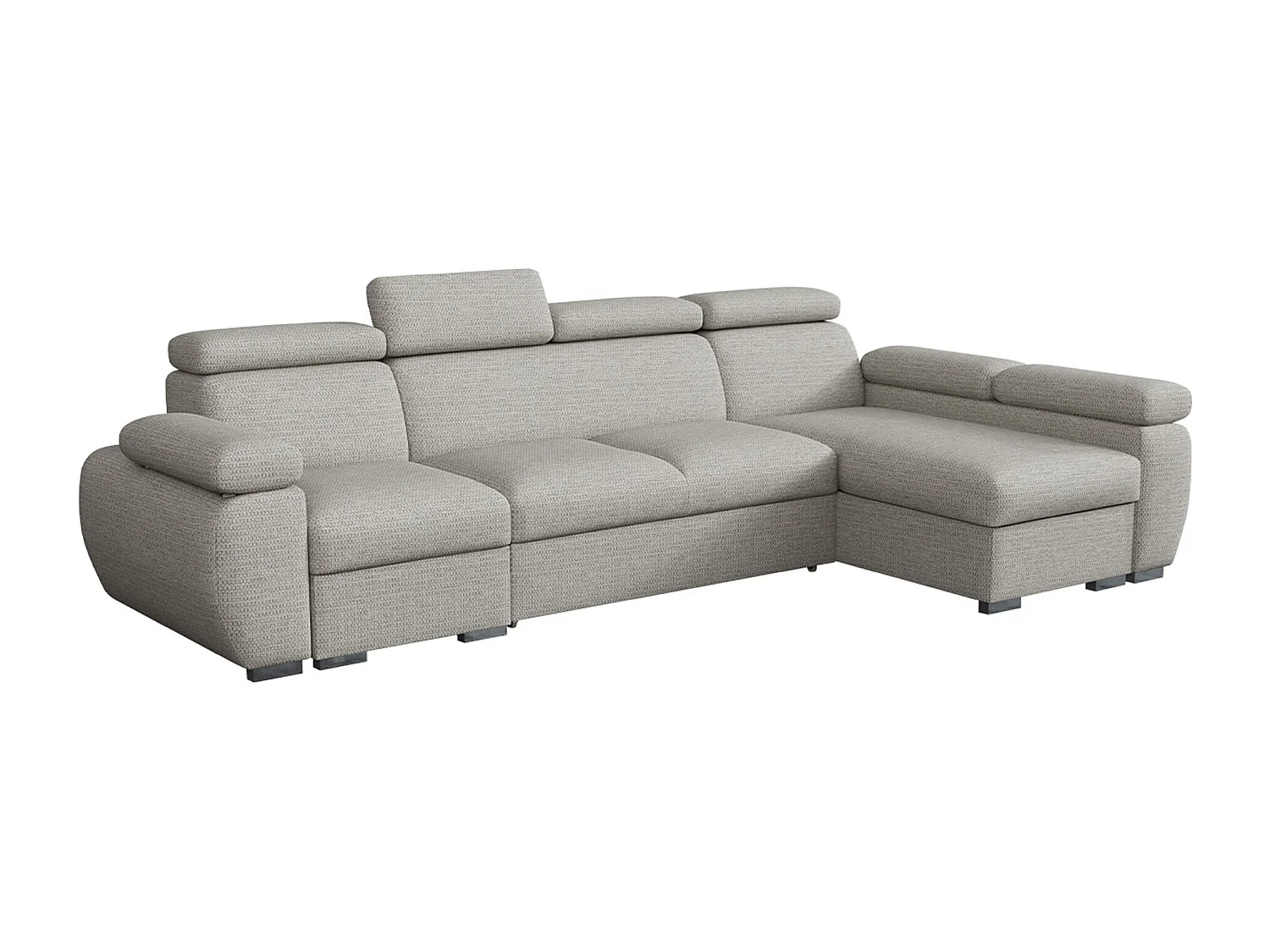 Sofá rinconero Columbus 227, De color marrón claro, Función de descanso, Almacenaje, 85cm