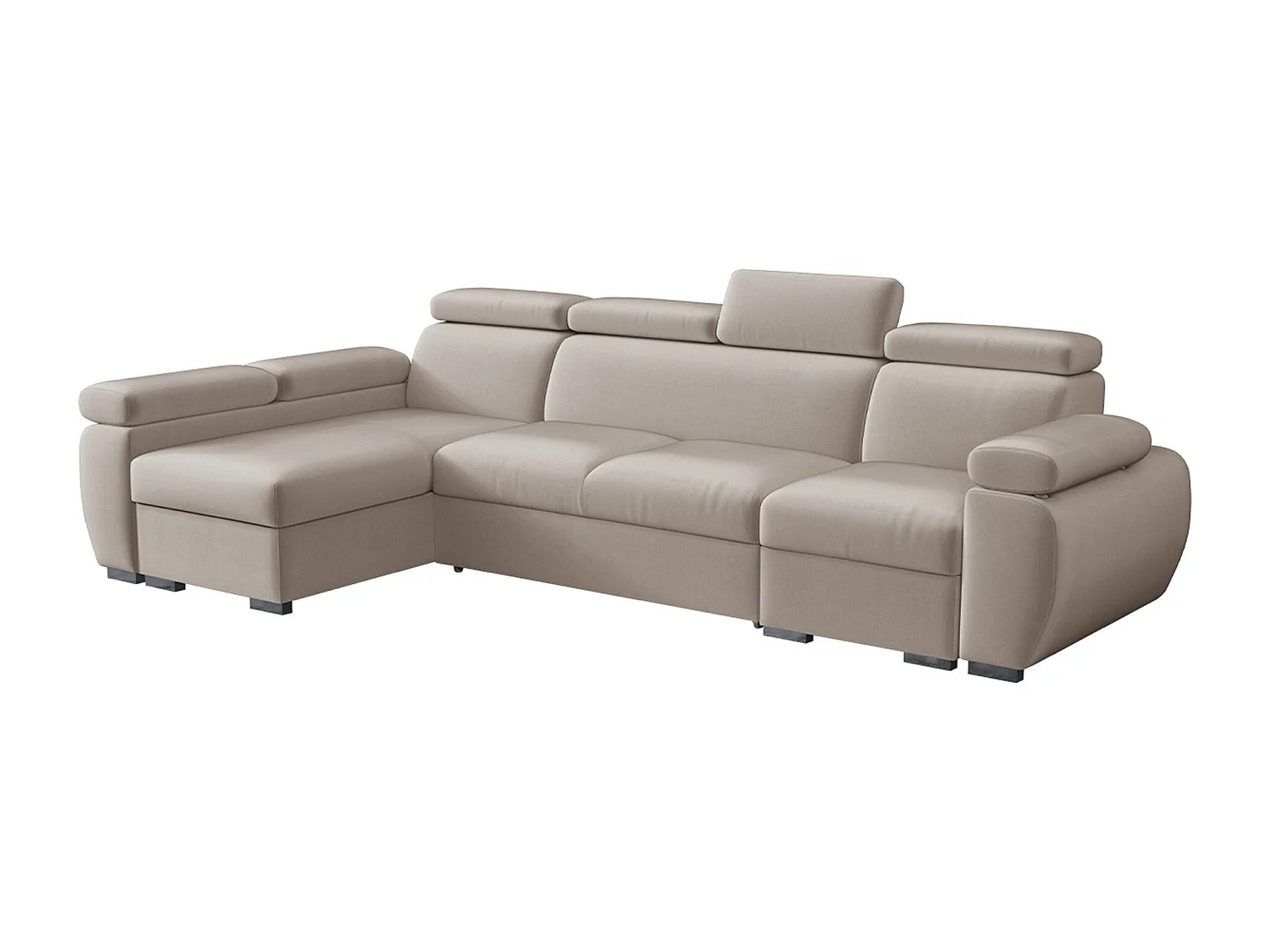 Sofá rinconero Columbus 227, De color marrón claro, Función de descanso, Almacenaje, 85cm