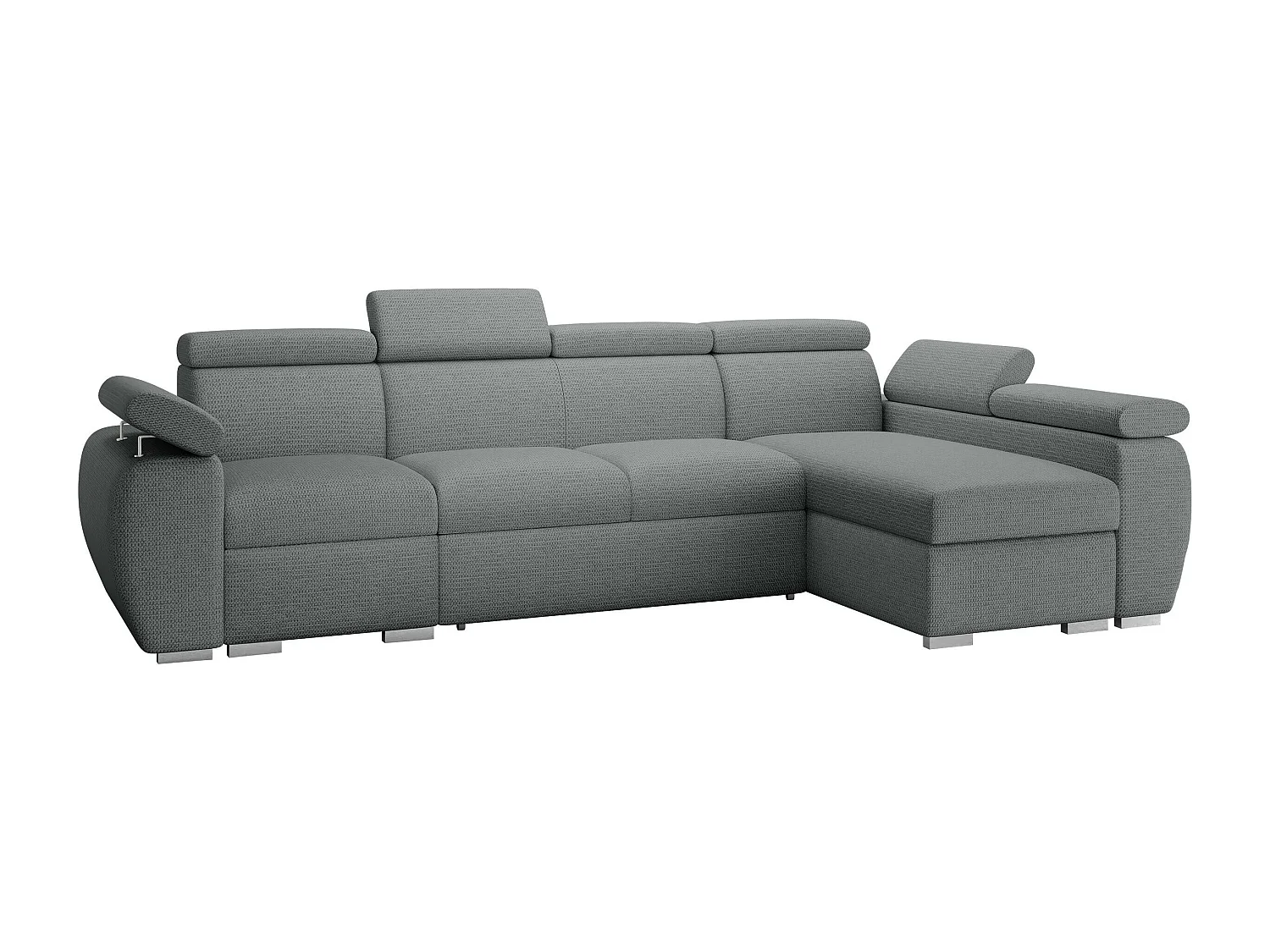 Canapé d'angle Columbus 227, Gris, Disponible, 320x170x85cm