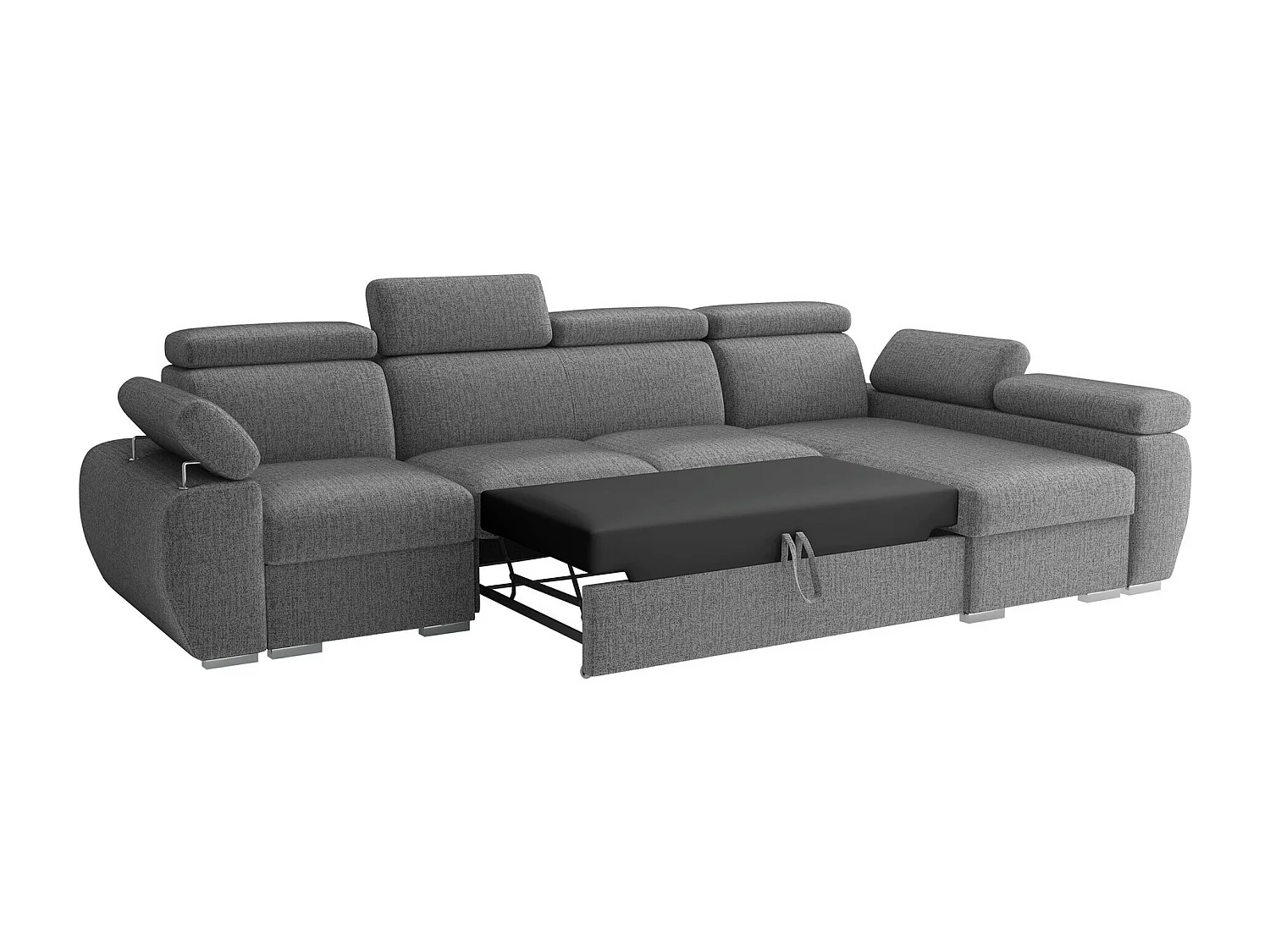 Canapé d'angle Columbus 227, Gris, Disponible, 320x170x85cm