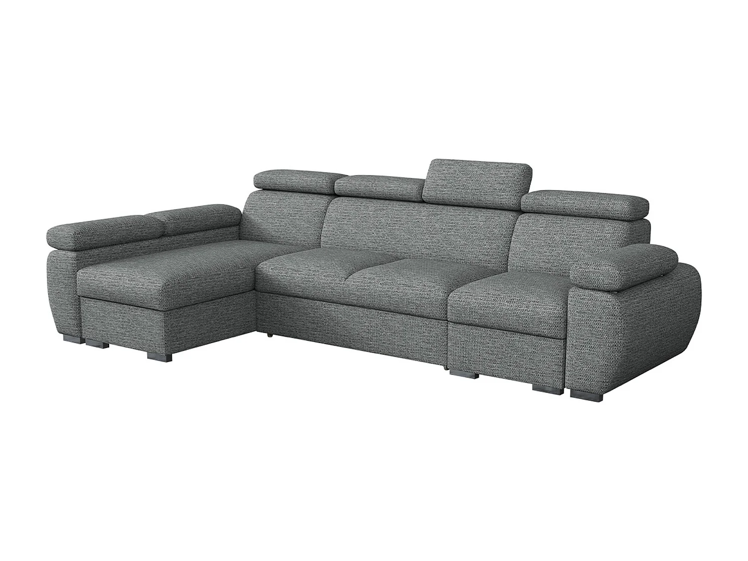 Sofá rinconero Columbus 227, Gris, Función de descanso, Almacenaje, 320x170x85cm