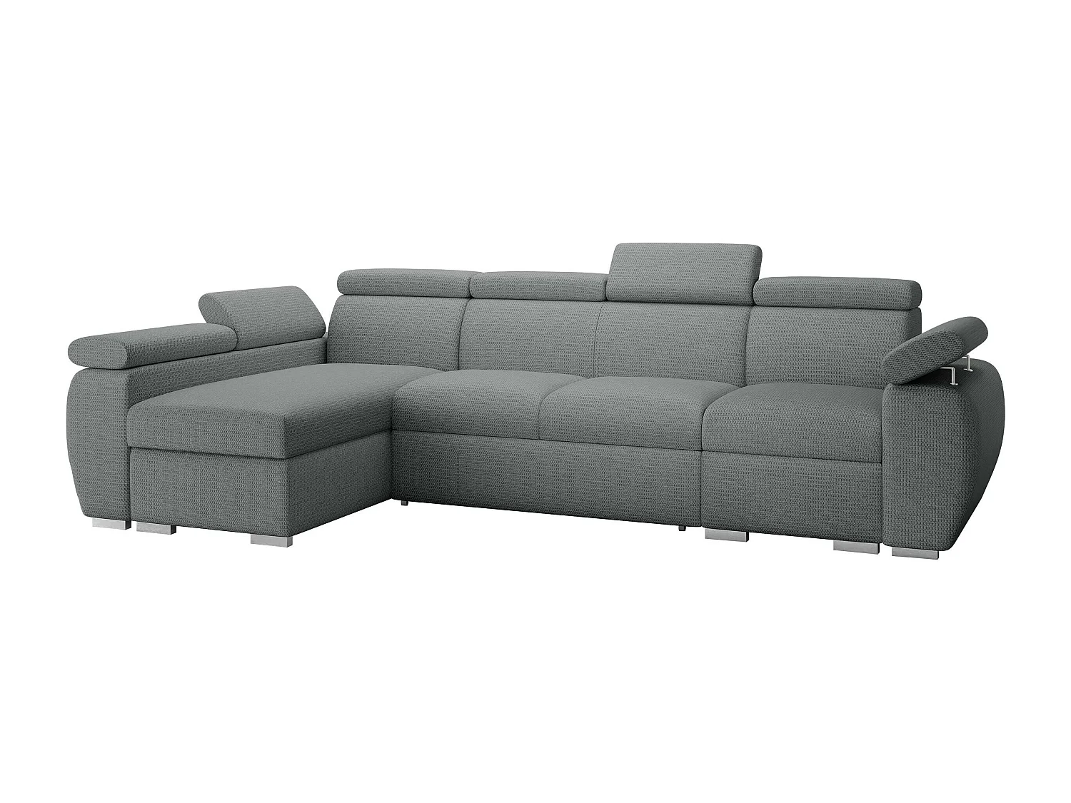 Canapé d'angle Columbus 227, Gris foncé, Disponible, 320x170x85cm