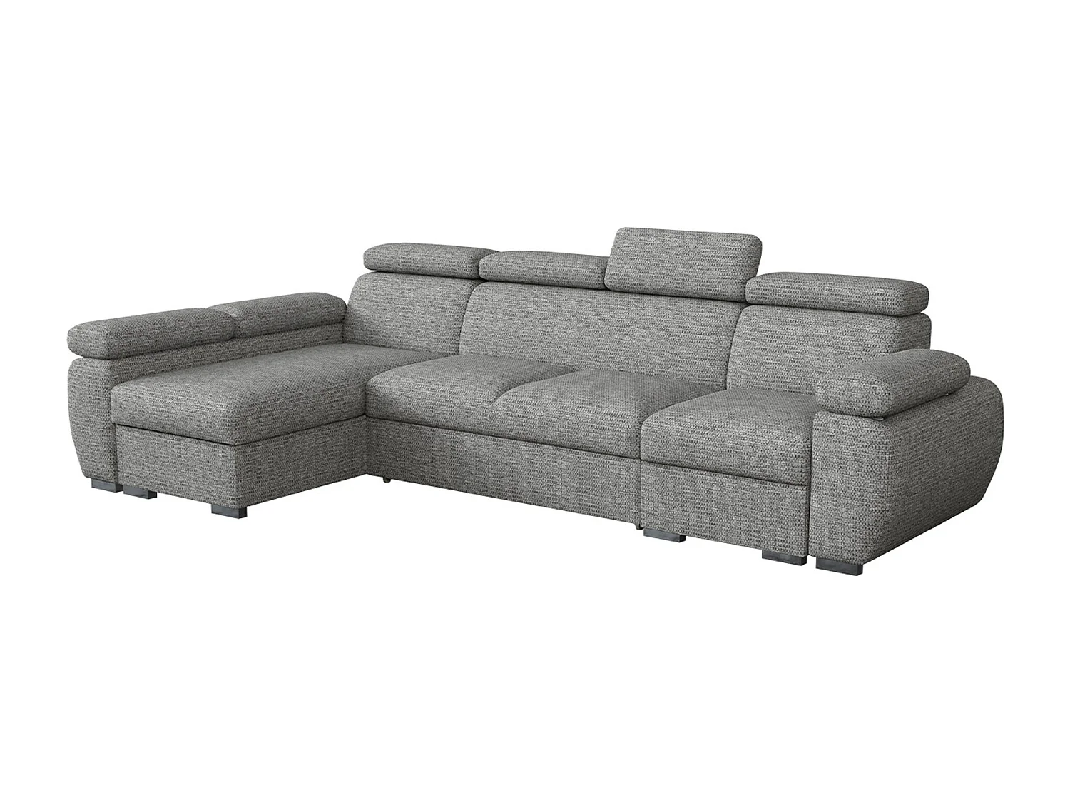 Sofá rinconero Columbus 227, Gris, Función de descanso, Almacenaje, 320x170x85cm