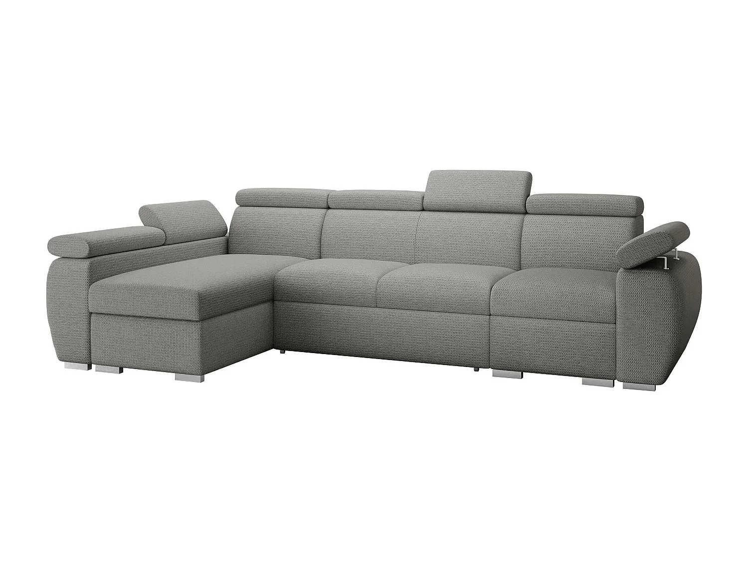 Canapé d'angle Columbus 227, Gris clair, Disponible, 320x170x85cm