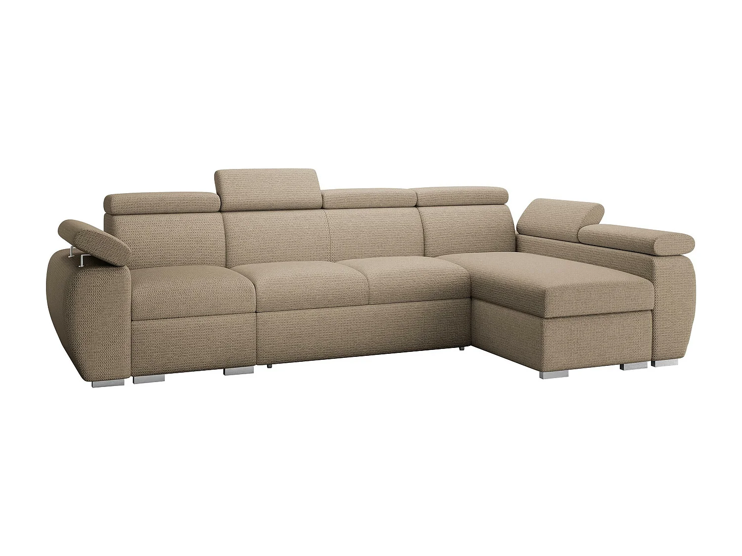 Canapé d'angle Columbus 227, Brun clair, Disponible, 320x170x85cm