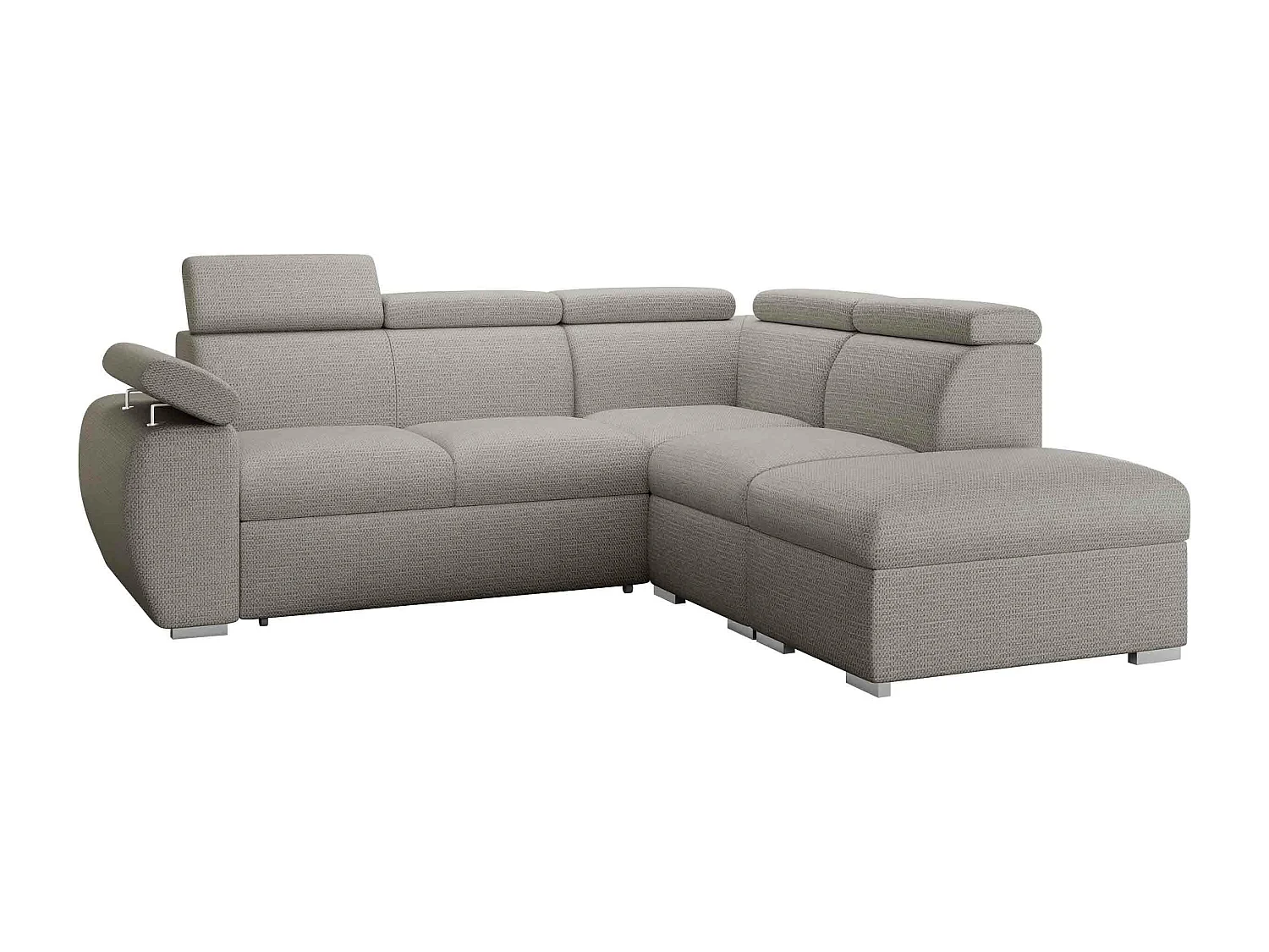 Canapé d'angle Columbus 228, Gris clair, Disponible, 260x230x85cm
