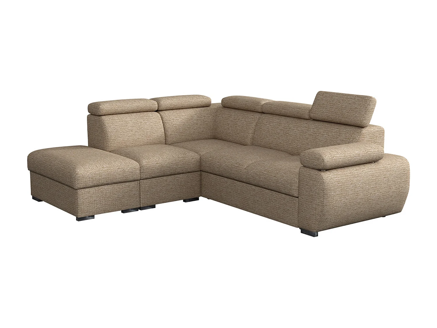 Sofá de canto Columbus 228, Castanho claro, Funcionalidade de dormir