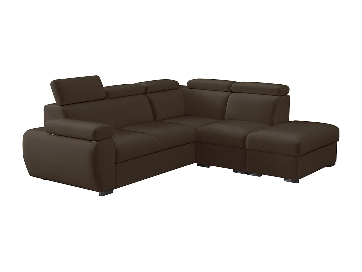 Sofá rinconero Columbus 228, Marrón, Función de descanso, Almacenaje, 260x230x85cm