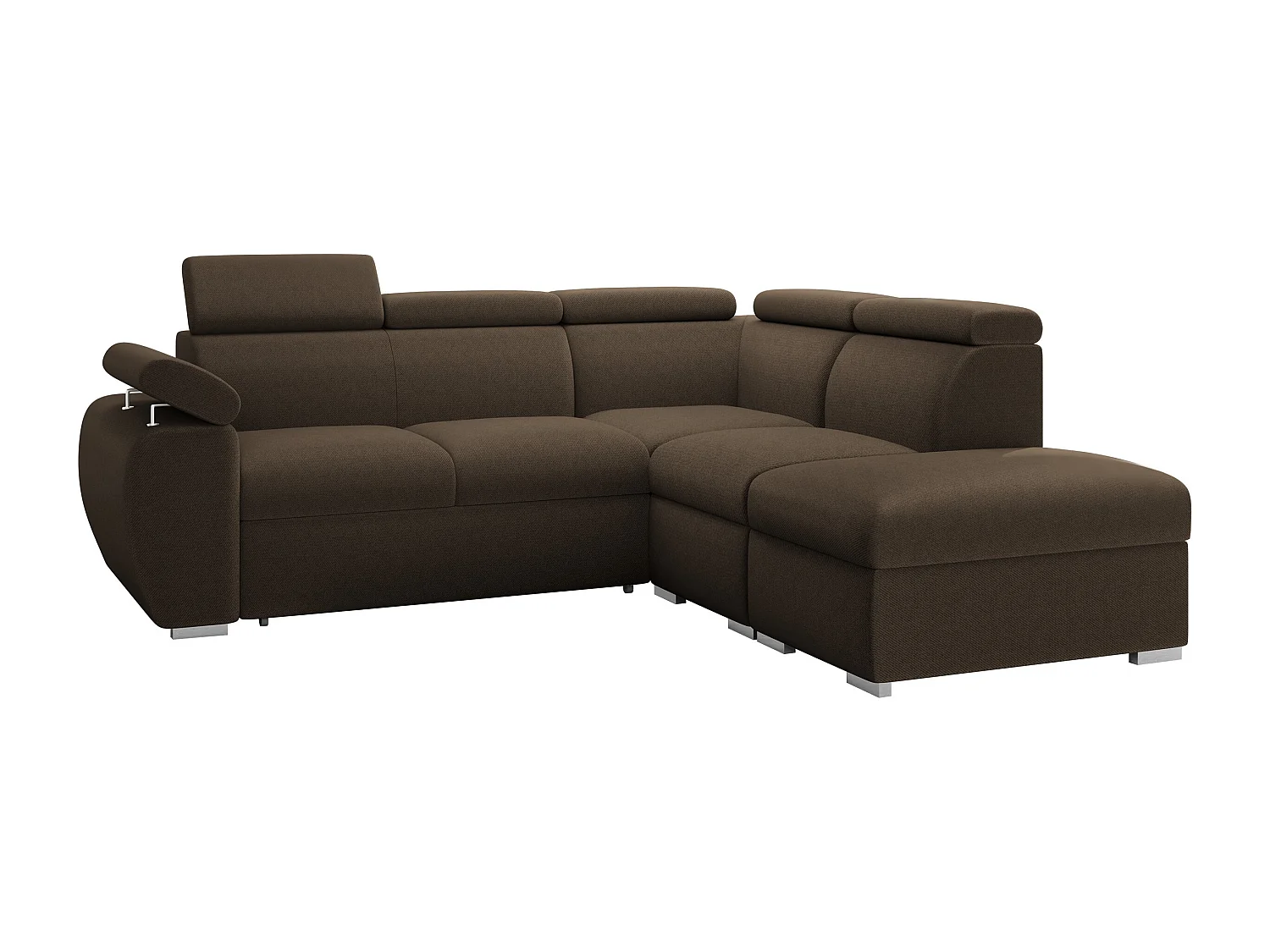 Canapé d'angle Columbus 228, Marron, Disponible, 260x230x85cm