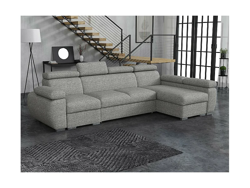 Sofá rinconero Columbus 227, Gris, Función de descanso, Almacenaje, 320x170x85cm