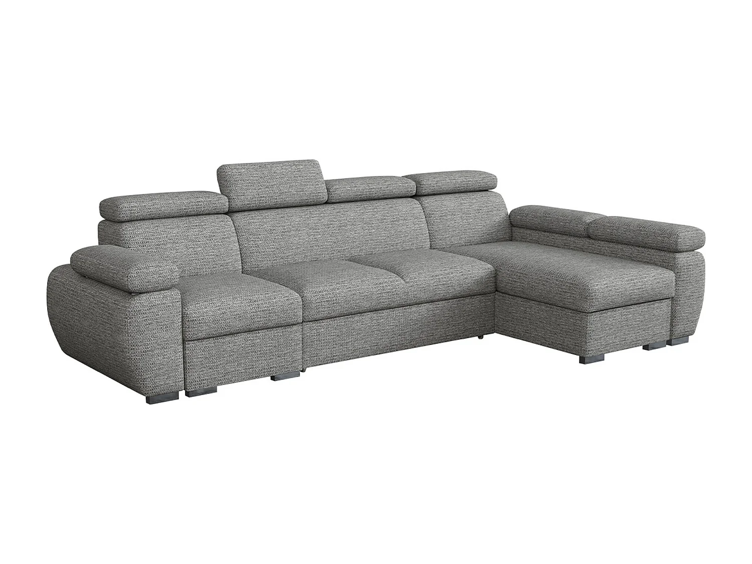 Sofá rinconero Columbus 227, Gris, Función de descanso, Almacenaje, 320x170x85cm