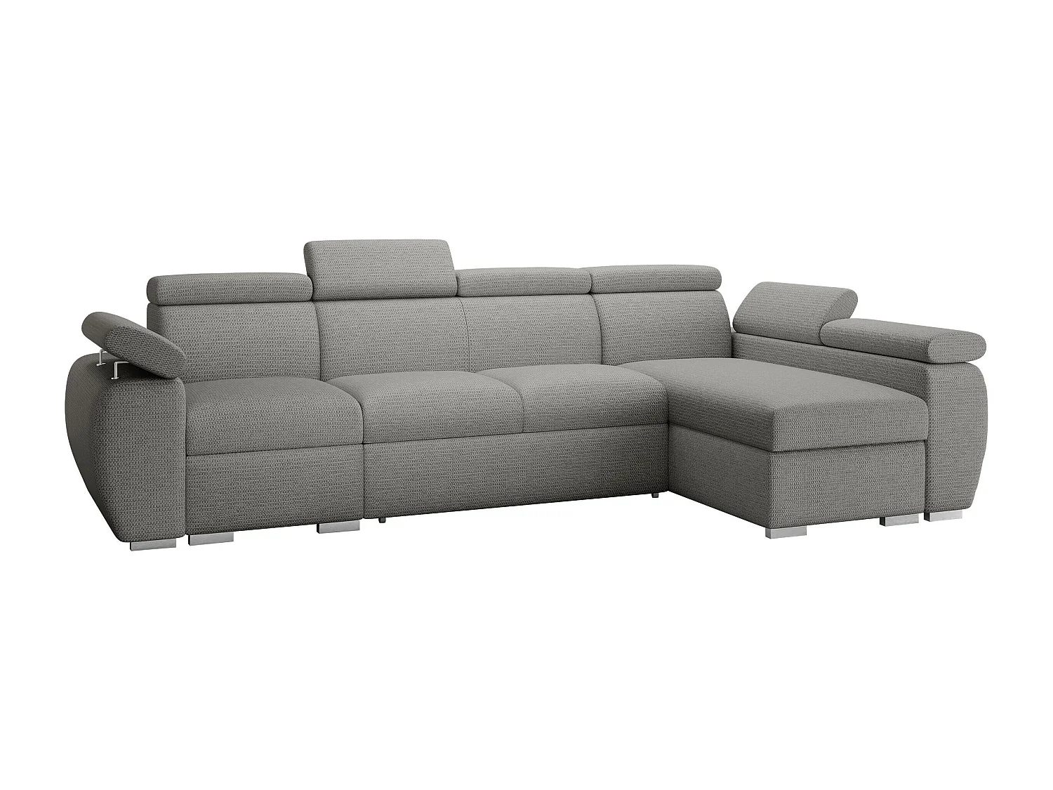 Canapé d'angle Columbus 227, Gris clair, Disponible, 320x170x85cm