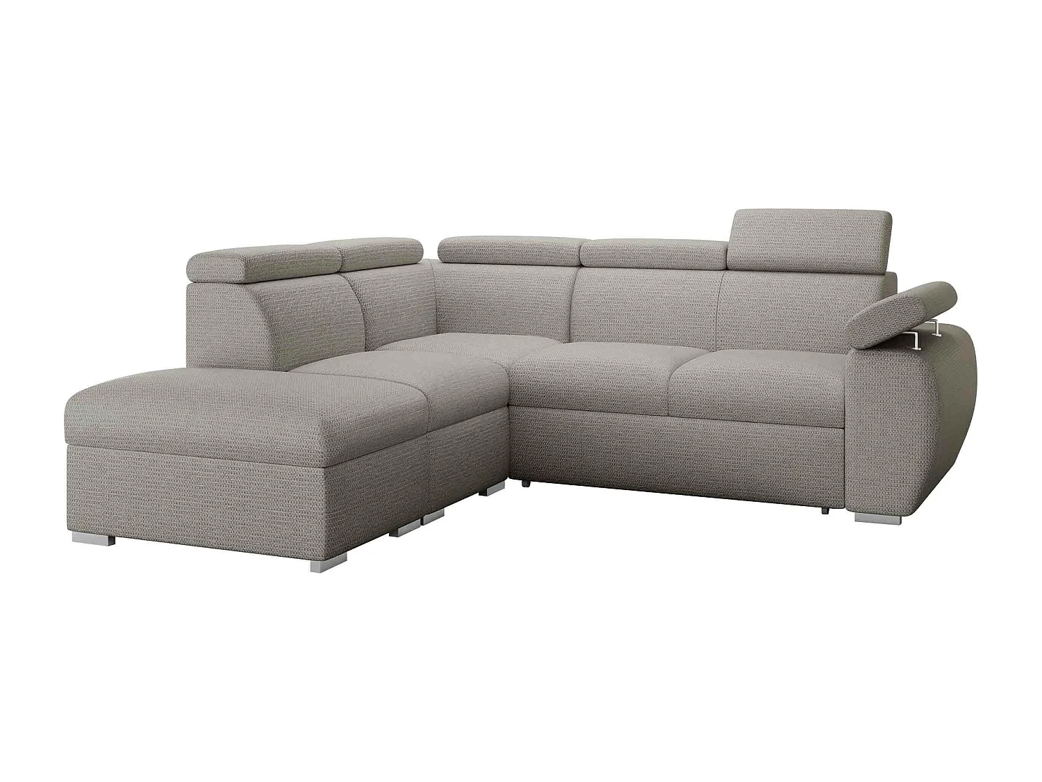 Canapé d'angle Columbus 228, Gris clair, Disponible, 260x230x85cm
