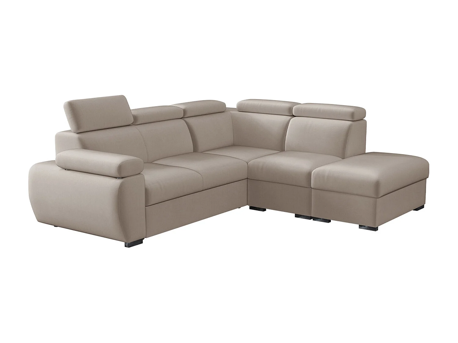 Sofá de canto Columbus 228, Castanho claro, Funcionalidade de dormir