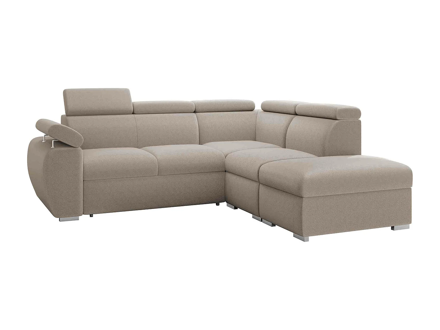 Canapé d'angle Columbus 228, Crème, Disponible, 260x230x85cm