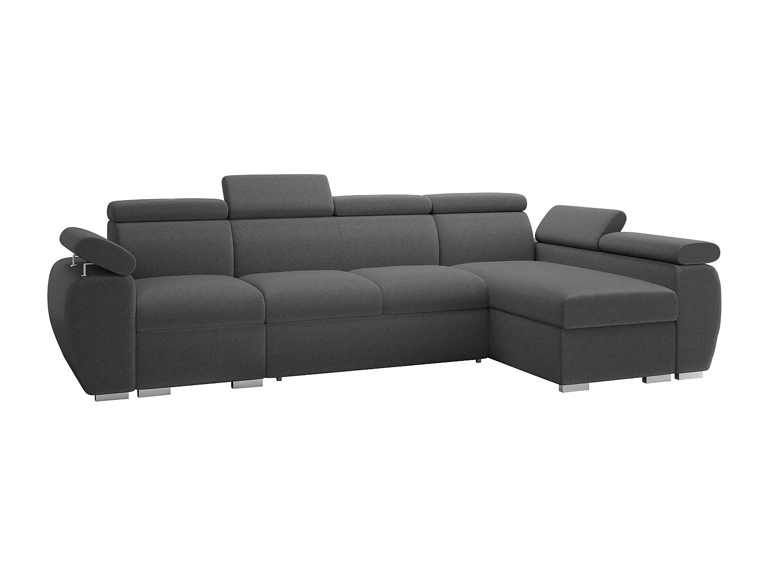 Canapé d'angle Columbus 227, Gris foncé, Disponible, 320x170x85cm