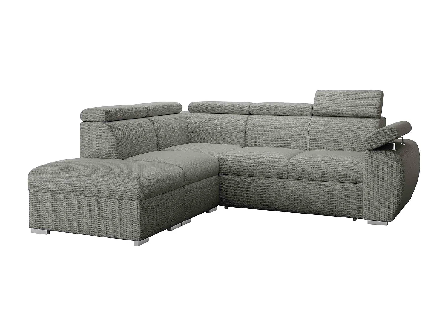 Canapé d'angle Columbus 228, Gris clair, Disponible, 260x230x85cm