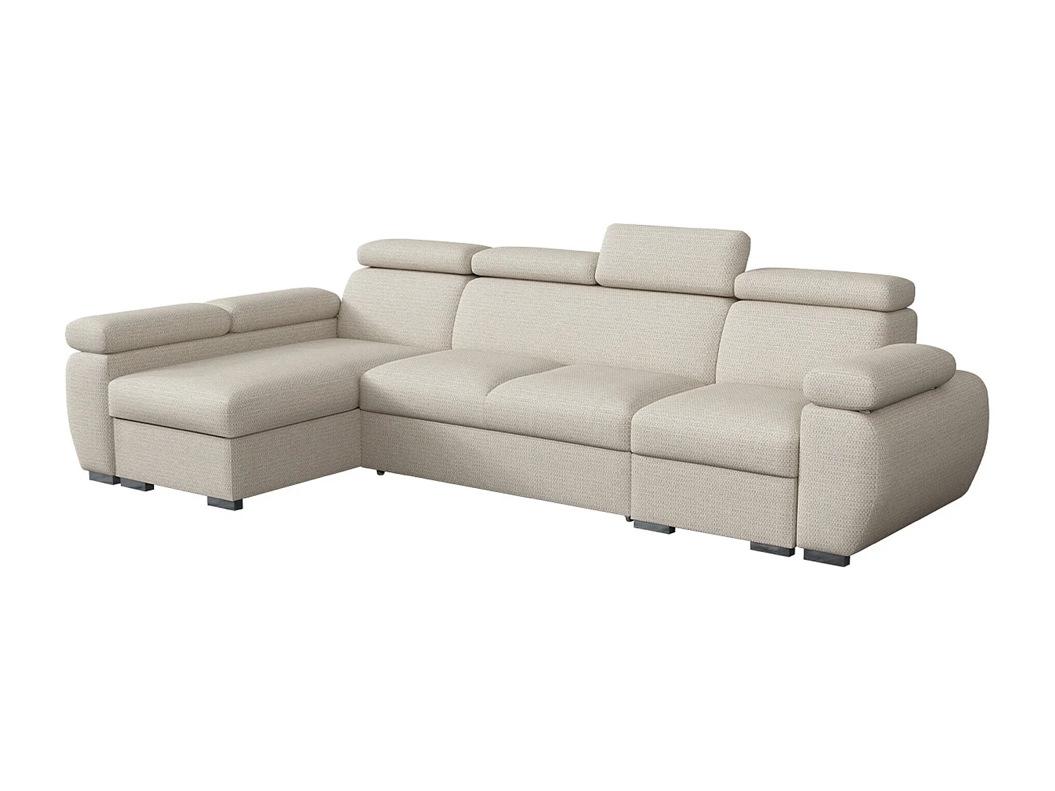 Canapé d'angle Columbus 227, Brun clair, Disponible, 320x170x85cm