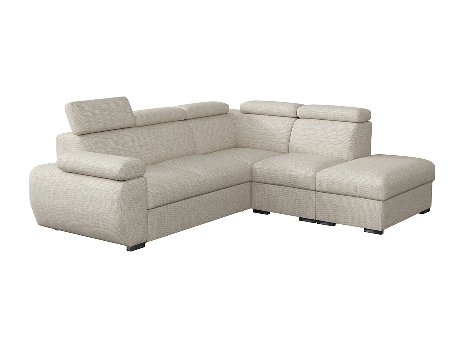 Divano angolare Columbus 228, Nocciola, Con, 260x230x85cm