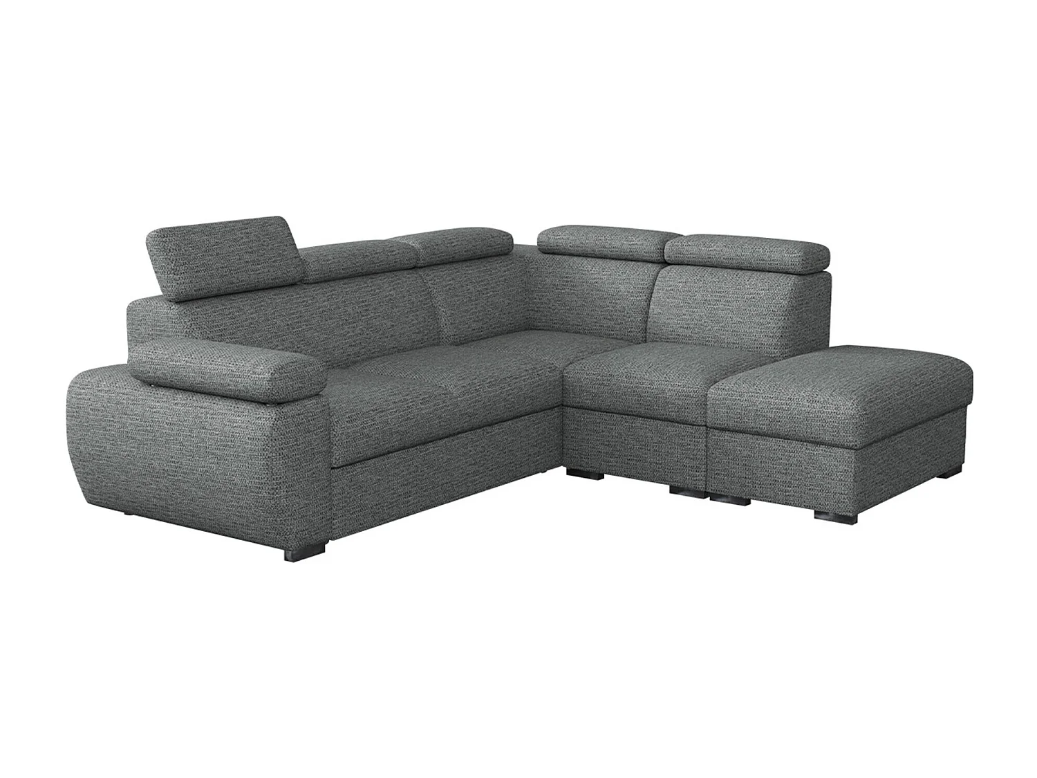 Canapé d'angle Columbus 228, Gris, Fonction de couchage, Boîte de literie, 260x230x85cm