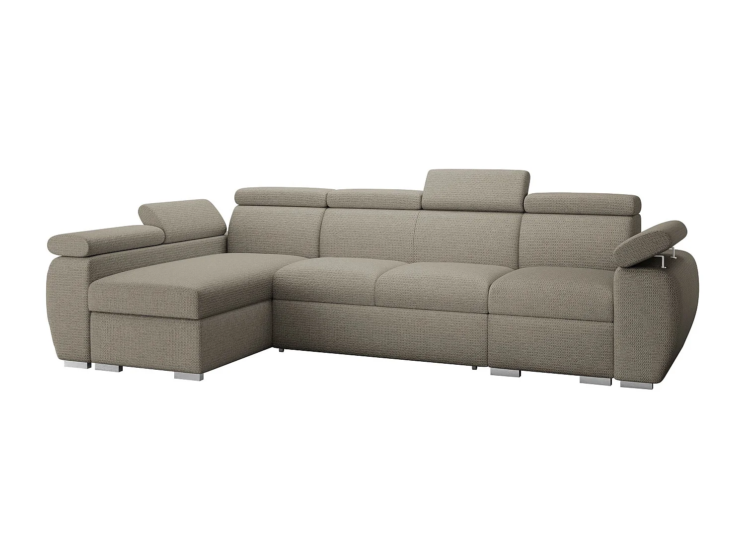Canapé d'angle Columbus 227, Brun clair, Disponible, 320x170x85cm