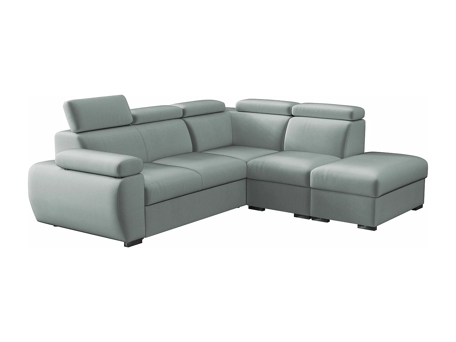 Canapé d'angle Columbus 228, Gris, Fonction de couchage, Boîte de literie, 260x230x85cm