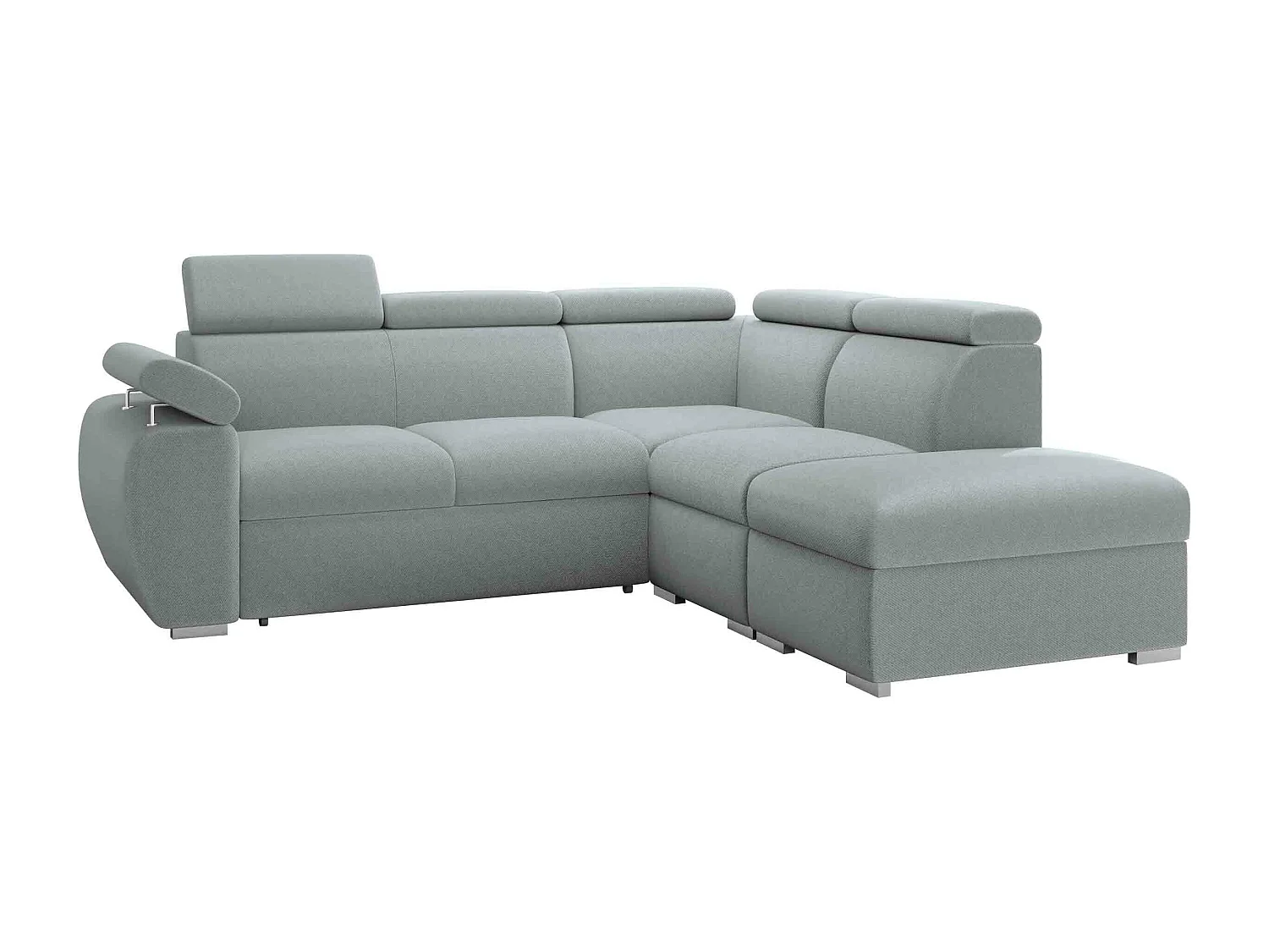 Canapé d'angle Columbus 228, Gris, Disponible, 260x230x85cm