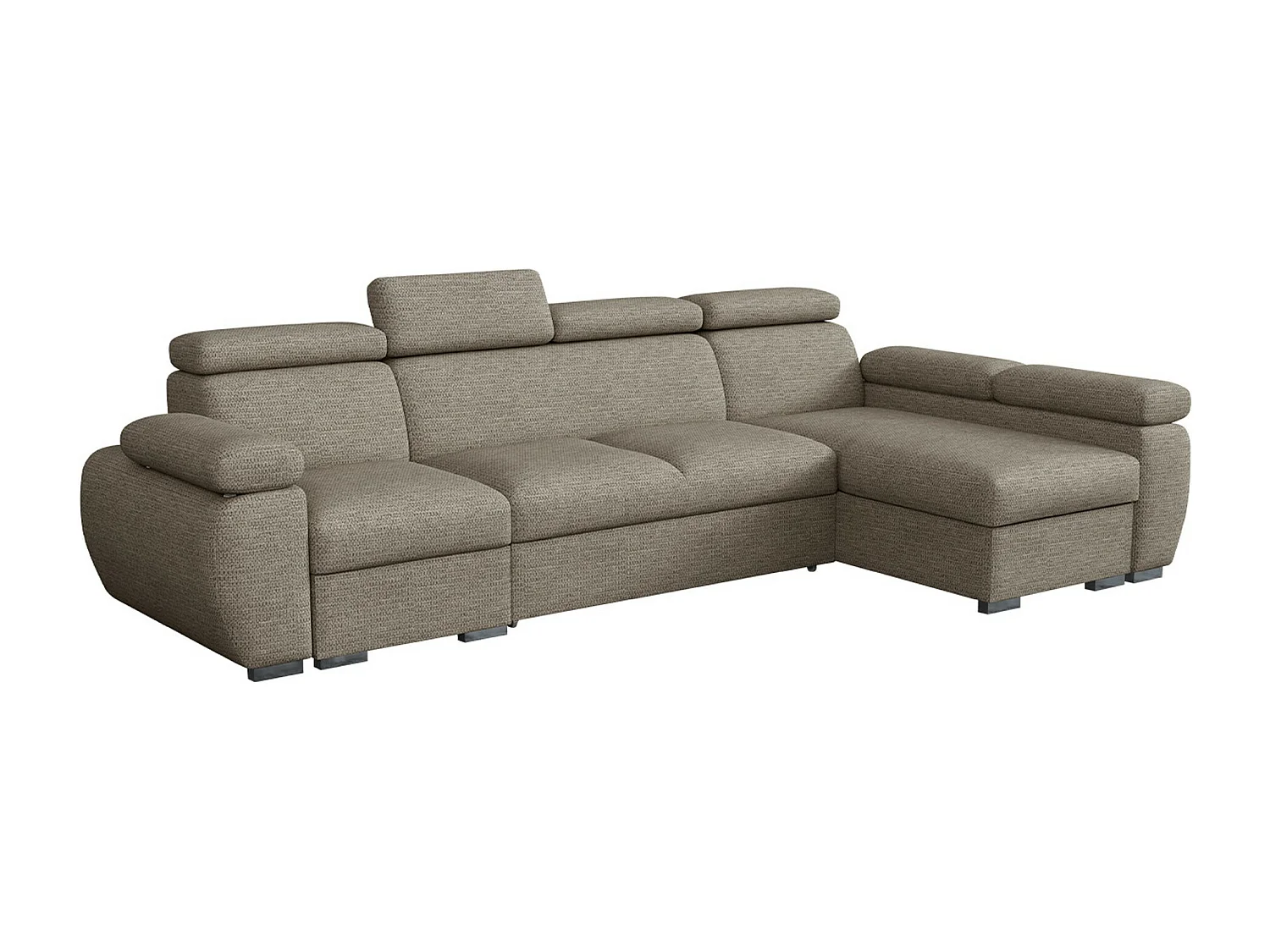 Canapé d'angle Columbus 227, Brun clair, Disponible, 320x170x85cm