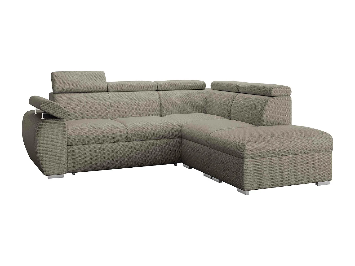 Canapé d'angle Columbus 228, Brun clair, Disponible, 260x230x85cm