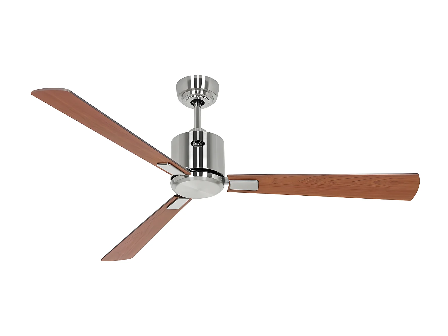 eco neo III 132 Ventilateur, corps en acier brossé avec pales en noyer et cerisier sans lumière, casafan