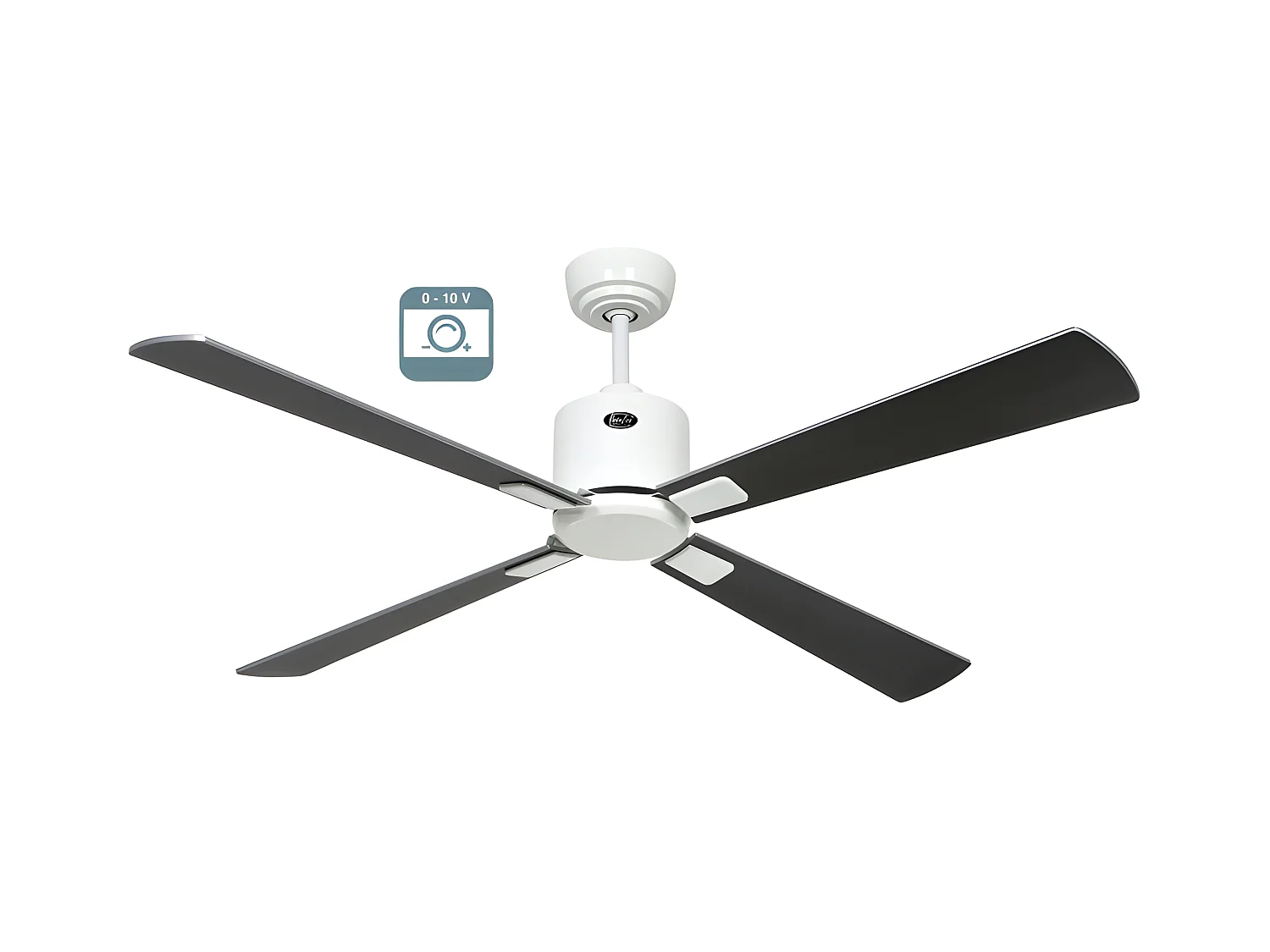 eco neo III 132 ventilateur, corps blanc pales wengé et grises sans lumière, casafan