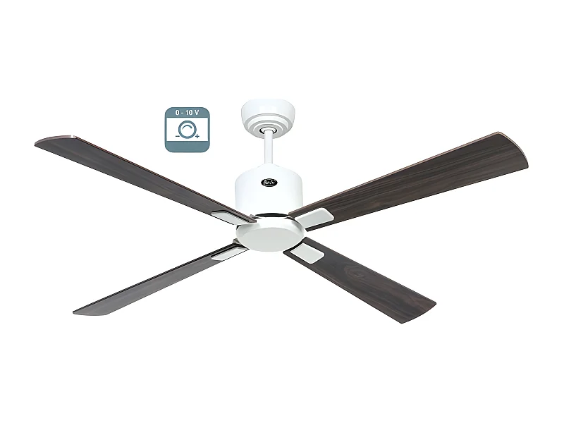 eco neo III 132 ventilateur, corps en blanc avec pales en noyer et cerisier sans lumière, casafan
